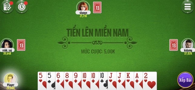 Game Tiến lên miền Nam online đổi thưởng được nhiều người yêu thích 