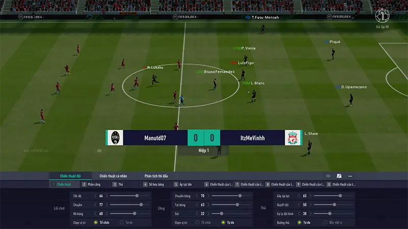 Menu trong game FIFA được sắp xếp hợp lý